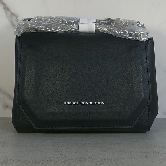 French Connection Darcy Crossbody Black NWT 2 Way Shoulder Bag Purse - Picture 1 of 8